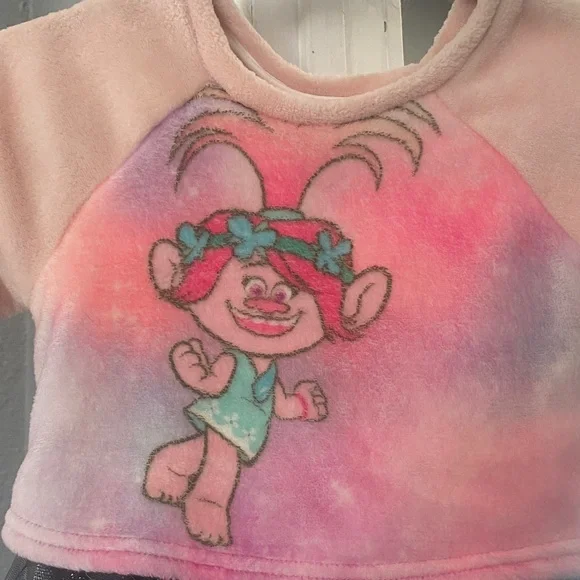 Trolls Pink and Black Sparkle fun winter Dress - Picture 2 of 9